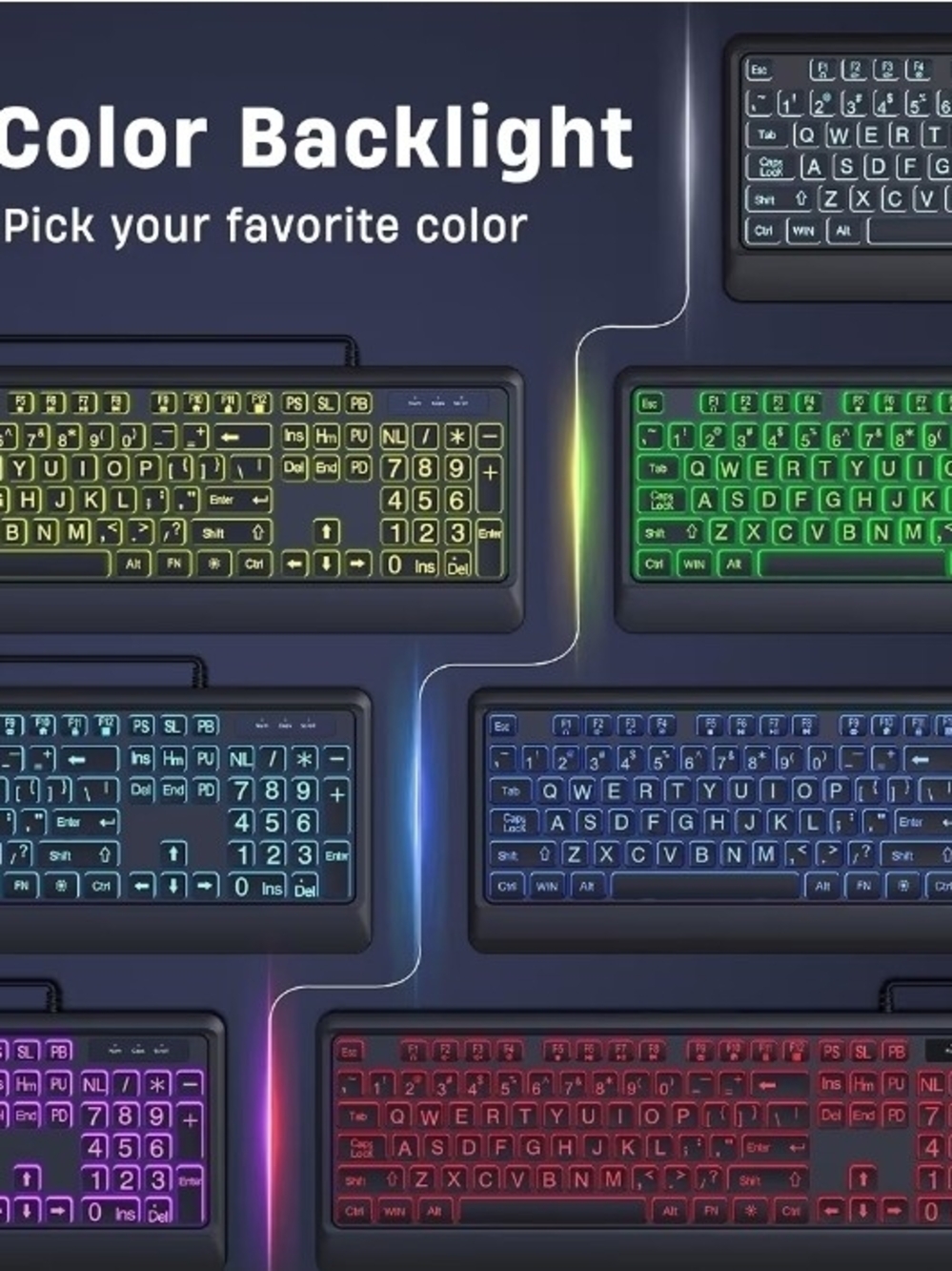 Gaming Backlit USB Keyboard - Green LED - Picture 8 of 9
